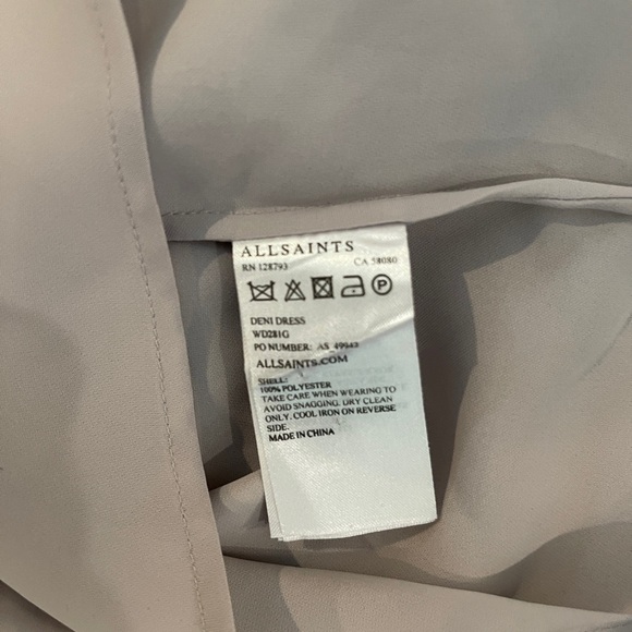 ALL Saints Deni Gray Polyester Side Zip Knee Length Dress Size 0 - Picture 5 of 7